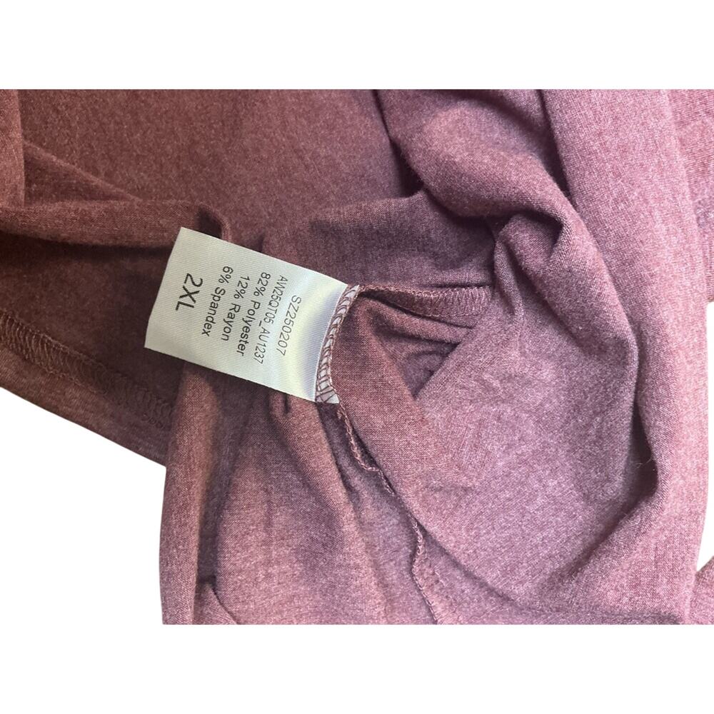 Automet 2XL Long Sleeve Top Maroon Polyester Rayon Spandex - Picture 4 of 4